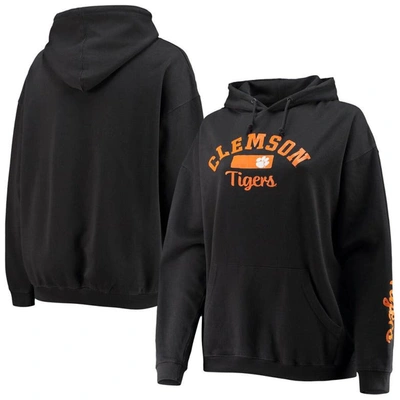 Pressbox Women's  Black Clemson Tigers Rock N Roll Super Oversized Pullover Hoodie