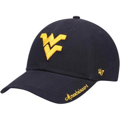 47 ' Navy West Virginia Mountaineers Miata Clean Up Logo Adjustable Hat