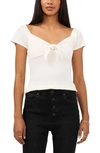 1.state Women's Cap Sleeve Knot Front Top In White