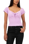 1.state Women's Cap Sleeve Knot Front Top In Violet Tulle