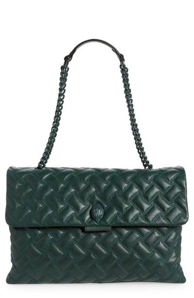 Kurt Geiger Extra Extra Large Kensington Drench Leather Bag In Dark Green