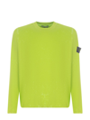 Stone Island Compass-patch Cotton Jumper In Lemon