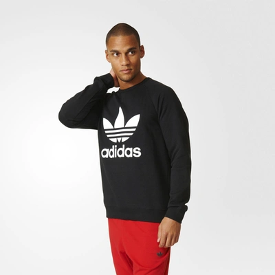 Adidas Originals Trefoil Crew Sweatshirt Ay7791 - Black | ModeSens