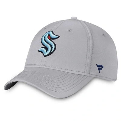 Fanatics Branded Gray Seattle Kraken Core Primary Logo Flex Hat