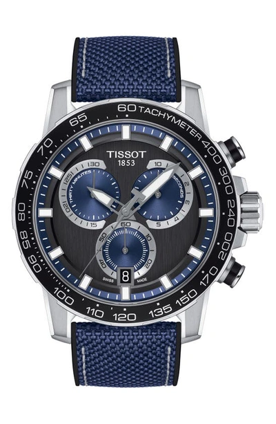 Tissot T-sport Supersport Giro Chronograph Interchangeable Strap Watch, 45.5mm In Black / Blue / Grey