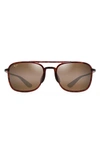 Maui Jim Keokea 55mm Polarizedplus2® Aviator Sunglasses In Brown