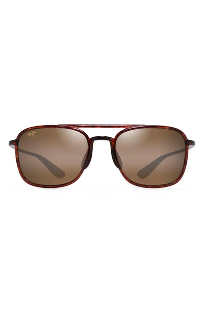 Maui Jim Keokea 55mm Polarizedplus2® Aviator Sunglasses In Brown