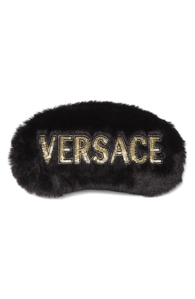 Versace Logomania Eye Mask In Black