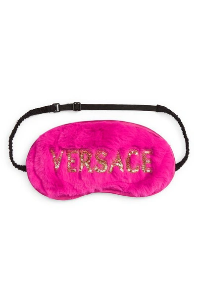 Versace Logomania Eye Mask In Fuchsia