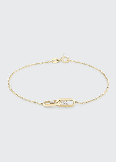 Lizzie Mandler Fine Jewelry Princess Diamond Linked Pendant Bracelet In Yellow Gold