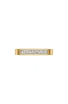 Monica Vinader Diamond Signature Ring In Yellow Gold