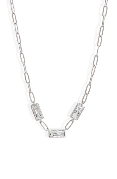 Anzie Cléo Melia White Topaz Station Necklace In White Silver