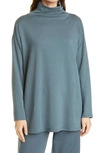 Eileen Fisher High Funnel Neck Tunic Sweater In Eucalyptus