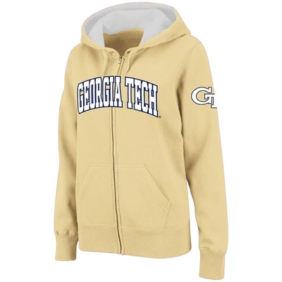 Colosseum Stadium Athletic Gold Georgia Tech Yellow Jackets Arched Name Full-zip Hoodie In Vegas Gold