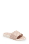 Apl Athletic Propulsion Labs Lusso Quilted Slide Sandal In Rose Dust / Creme