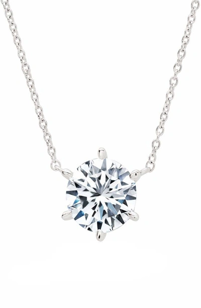 Crislu Cubic Zirconia Pendant Necklace In Platinum