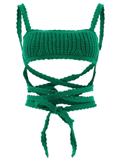 Alanui Caribbean Vibes Square-neck Bralette Top In Green