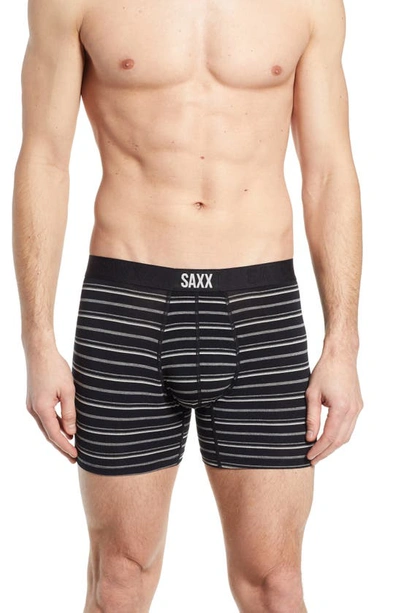 Saxx Vibe Slim Fit Boxer Briefs In Black Coast Stripe