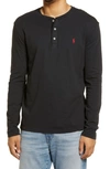 Polo Ralph Lauren Long Sleeve Henley T-shirt In Polo Black