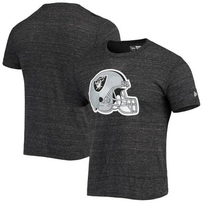 New Era Black Las Vegas Raiders Helmet Logo Tri-blend T-shirt