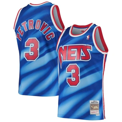 Mitchell & Ness Drazen Petrovic Blue New Jersey Nets 1990/91 Hardwood Classics Swingman Jersey