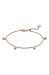 Monica Vinader Fiji Tiny Button Diamond Bracelet In Rose Gold