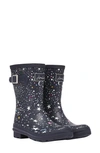 Joules Print Molly Welly Rain Boot In Navy Stars