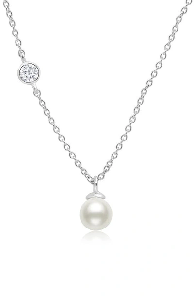 Crislu Cultured Pearl Pendant Necklace In Pearl/ Ivory