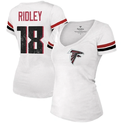 Majestic Women's  Threads Calvin Ridley White Atlanta Falcons Name And Number V-neck T-shirt