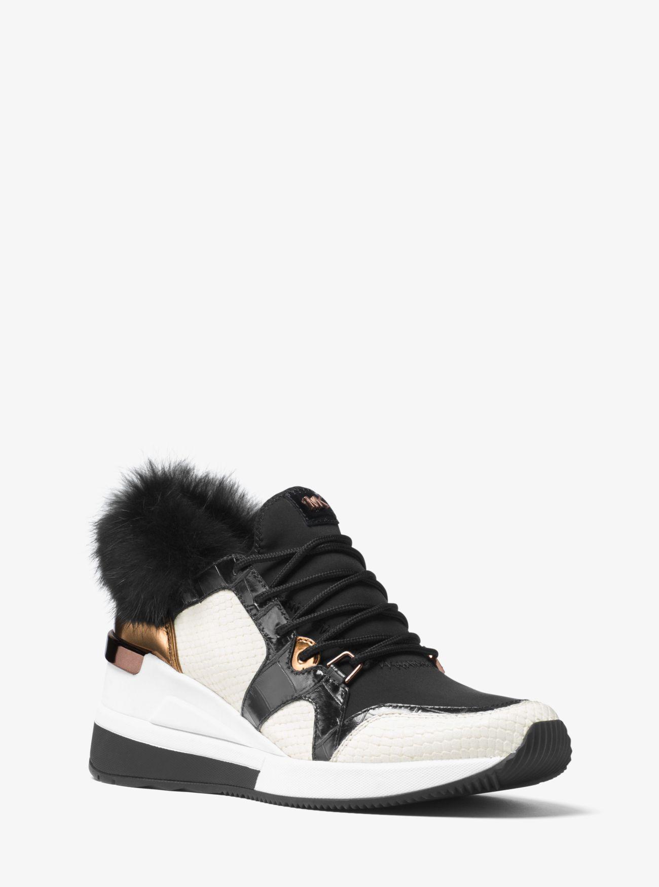 black and white michael kors sneakers