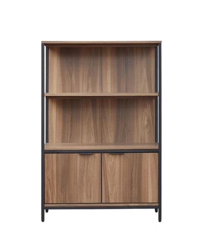 Unique Furniture Sierra Bookcase With Doors In Walnut