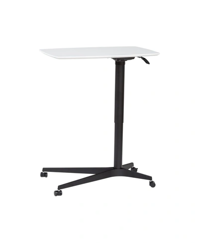 Unique Furniture Peros Lift Table With Black Base In White