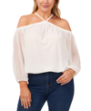 1.state Off The Shoulder Sheer Chiffon Blouse In Cloud