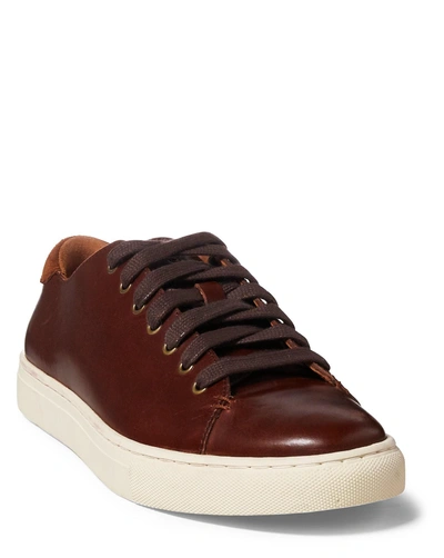 Ralph Lauren Polo Jermain Leather Sneaker In Deep Saddle Tan/new Snuff |  ModeSens