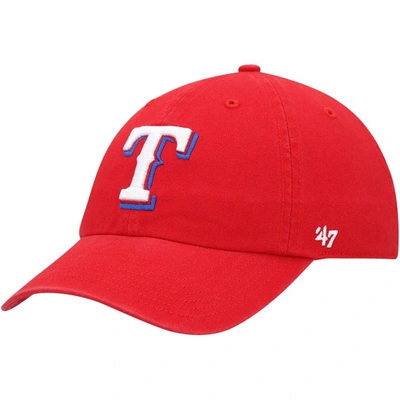 47 ' Red Texas Rangers Clean Up Adjustable Hat