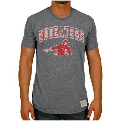 Retro Brand Original  Heather Gray Nebraska Huskers Vintage Bugeaters Tri-blend T-shirt
