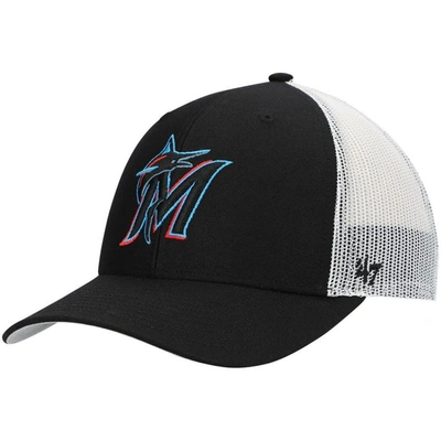 47 ' Black/white Miami Marlins Primary Logo Trucker Snapback Hat