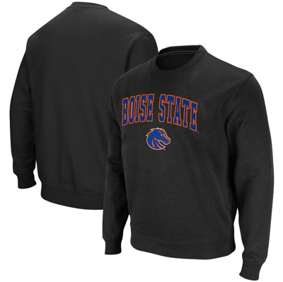 Colosseum Men's Boise State Broncos Arch And Logo Tackle Twill Pullover Sweatshirt In Black