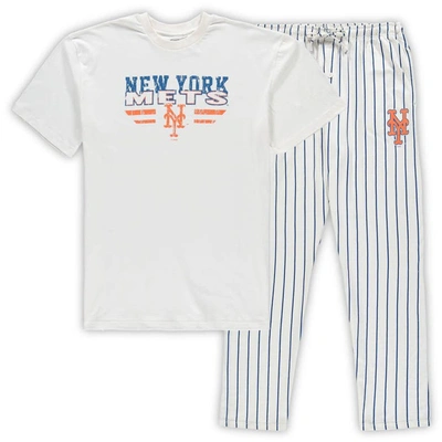 Concepts Sport White/royal New York Mets Big & Tall Pinstripe Sleep Set