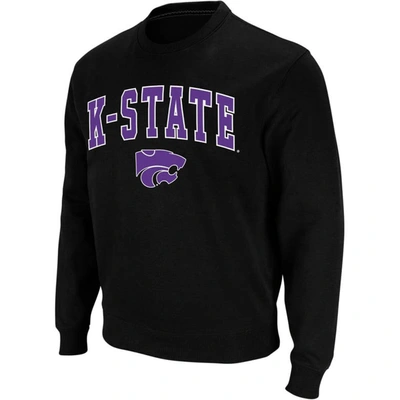Colosseum Black Kansas State Wildcats Arch & Logo Crew Neck Sweatshirt