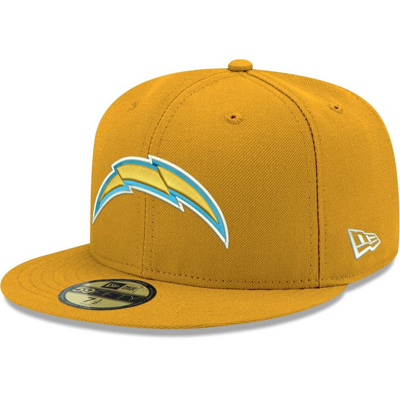 New Era Men's  Gold Los Angeles Chargers Omaha Primary Logo 59fifty Fitted Hat