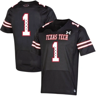 Under Armour #1 Black Texas Tech Red Raiders Throwback Special Game Jersey