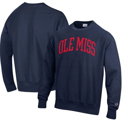 Champion Navy Ole Miss Rebels Arch Reverse Weave Pullover Sweatshirt