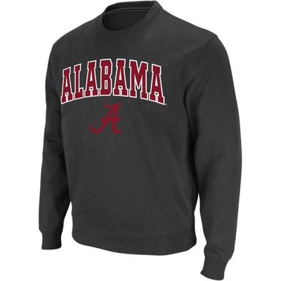 Colosseum Men's Charcoal Alabama Crimson Tide Arch Logo Crew Neck Sweatshirt