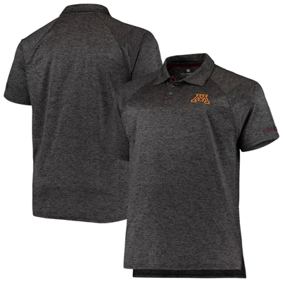 Colosseum Men's  Heathered Black Minnesota Golden Gophers Big And Tall Down Swing Polo Shirt