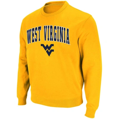 Colosseum Gold West Virginia Mountaineers Arch & Logo Crew Neck Sweatshirt