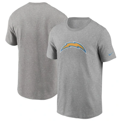 Nike Heathered Gray Los Angeles Chargers Primary Logo T-shirt In Heather Gray