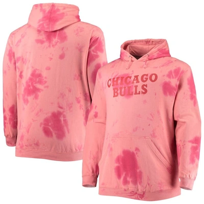 Fanatics Branded Red Chicago Bulls Big & Tall Wordmark Cloud Dye Pullover Hoodie