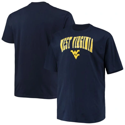Champion Men's  Navy West Virginia Mountaineers Big And Tall Arch Over Wordmark T-shirt