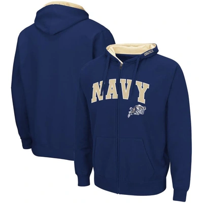 Colosseum Men's Navy Midshipmen Arch Logo 3.0 Full-zip Hoodie